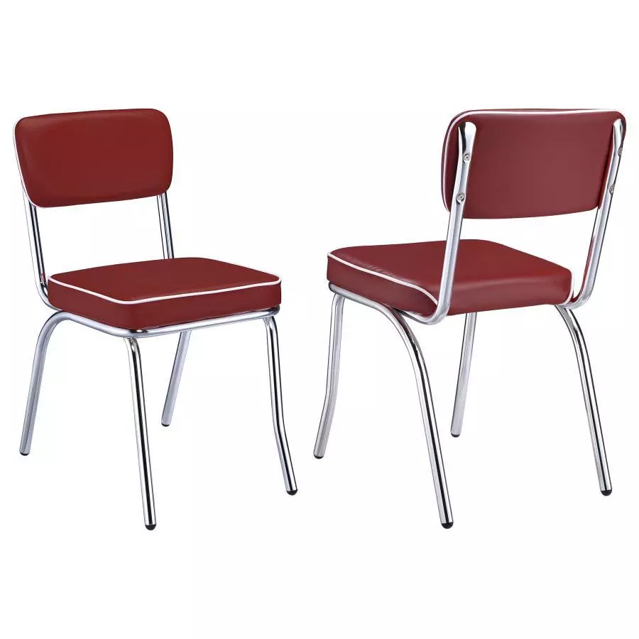 Retro Open Back Side Dining Chairs with Cushion in